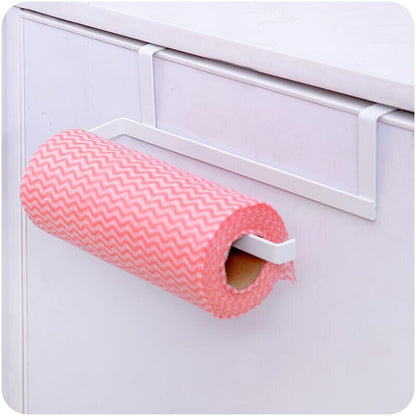 Wrought iron kitchen paper towel rack hanging bathroom roll paper holder kitchen cabinet door hook storage organizer WF812328